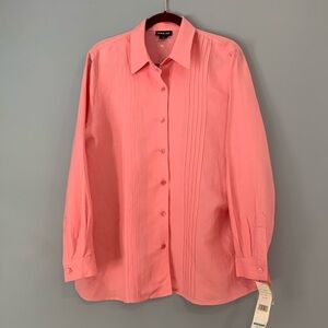 Lesley Fay  Linen Rayon Blouse Pink Size 16 
Spring Easter Pleats Long S…